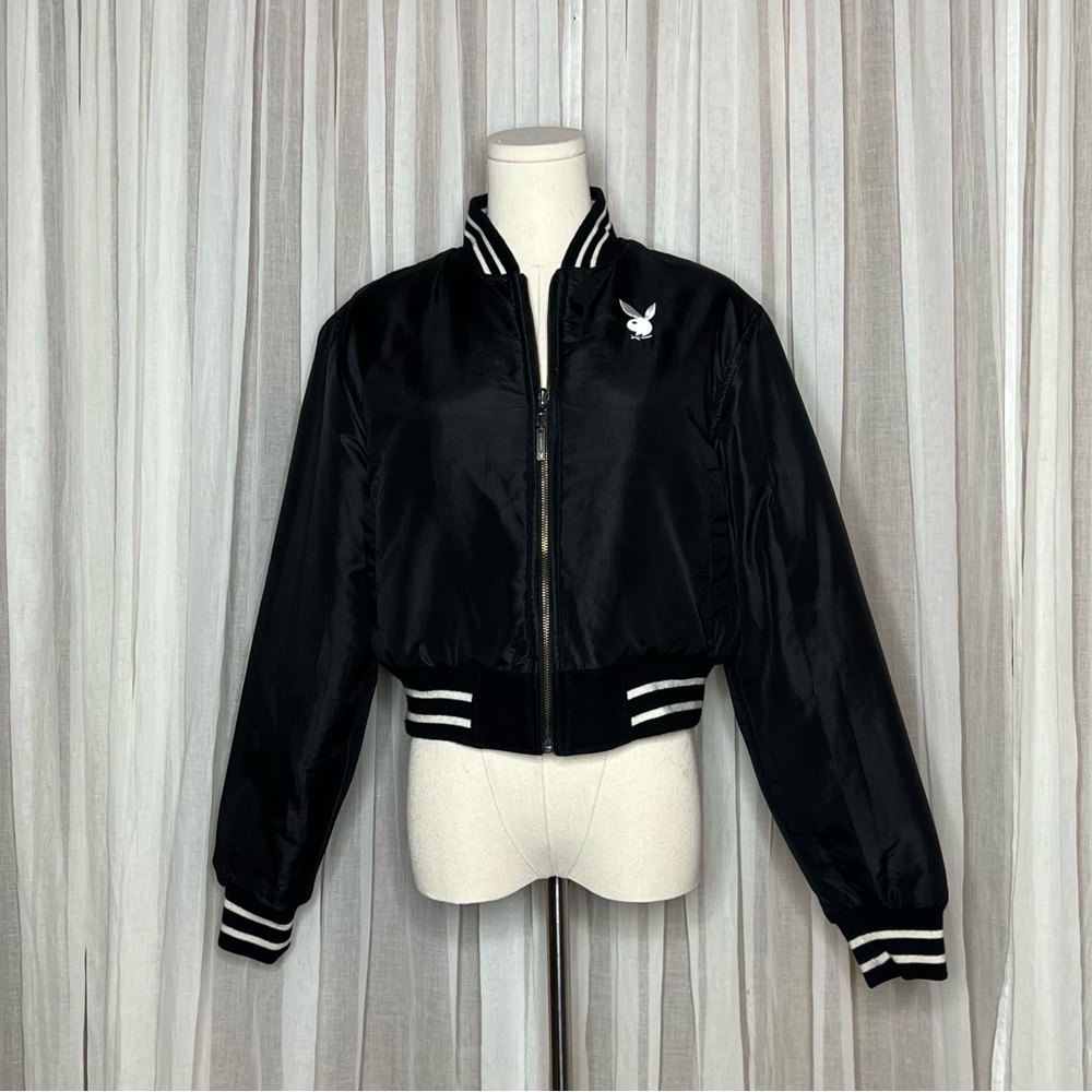 Y2K Playboy Black & White Reversible Varsity Jacket - Picture 7 of 11